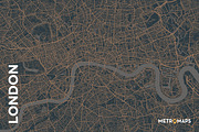MAP SET - Blue/Bronze - 6 Maps, a Graphic by MetroMaps (Thumbnail 2 of 7)