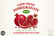 Farm Fresh Pomegranate Ruby Red PNG, an Illustration by Libby Wishes (Thumbnail 1 of 6)