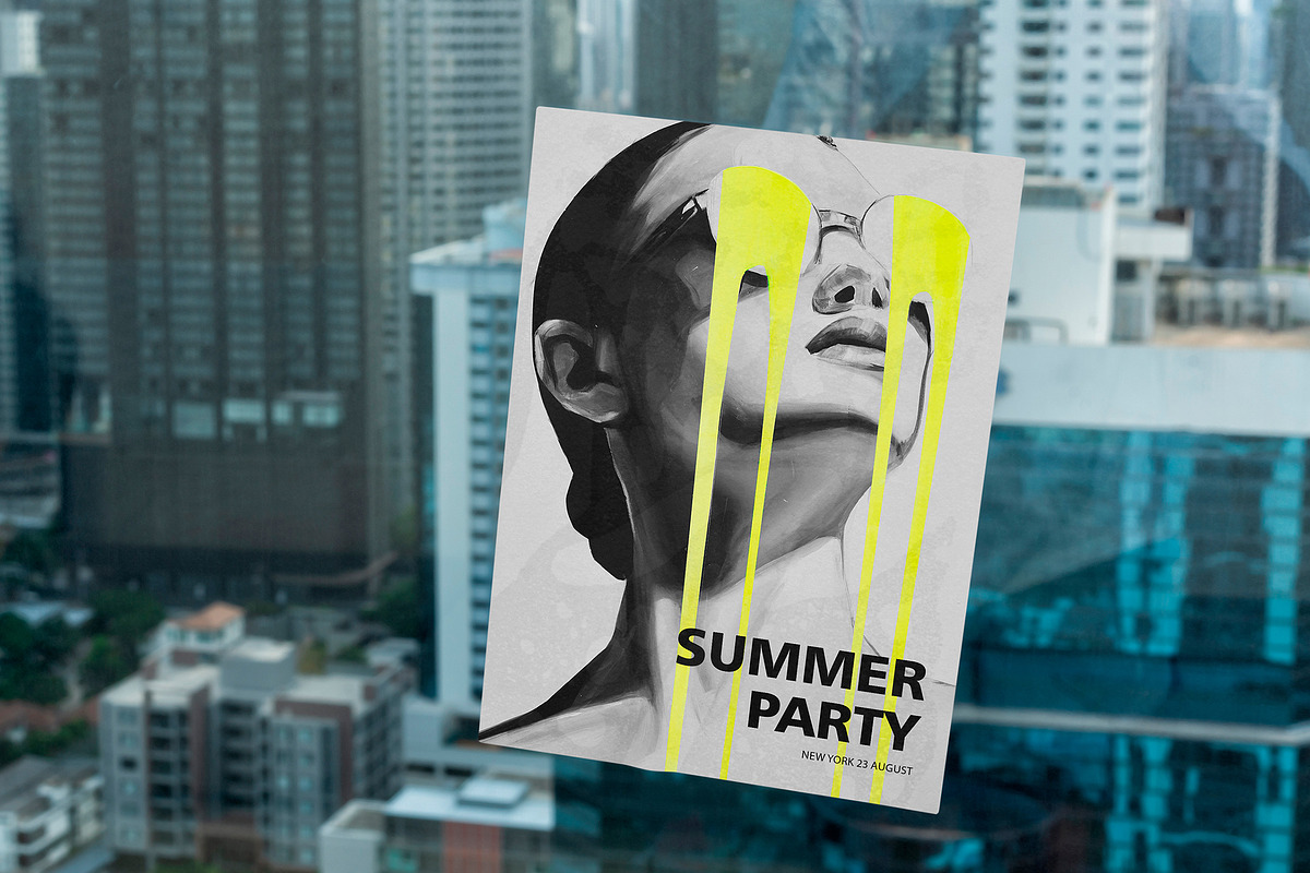 Poster Mockups Summer Party, a Print Template by Dikarte.Store (Photo 4 of 9)