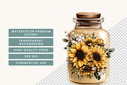 Watercolor Sunflower Clipart Bundle, a Person Illustration by BusyDaydesign (Thumbnail 7 of 9)