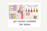 Guitar Boy Digital Paper & Clipart, a Pattern Graphic by JennyL Designs (Thumbnail 5 of 5)