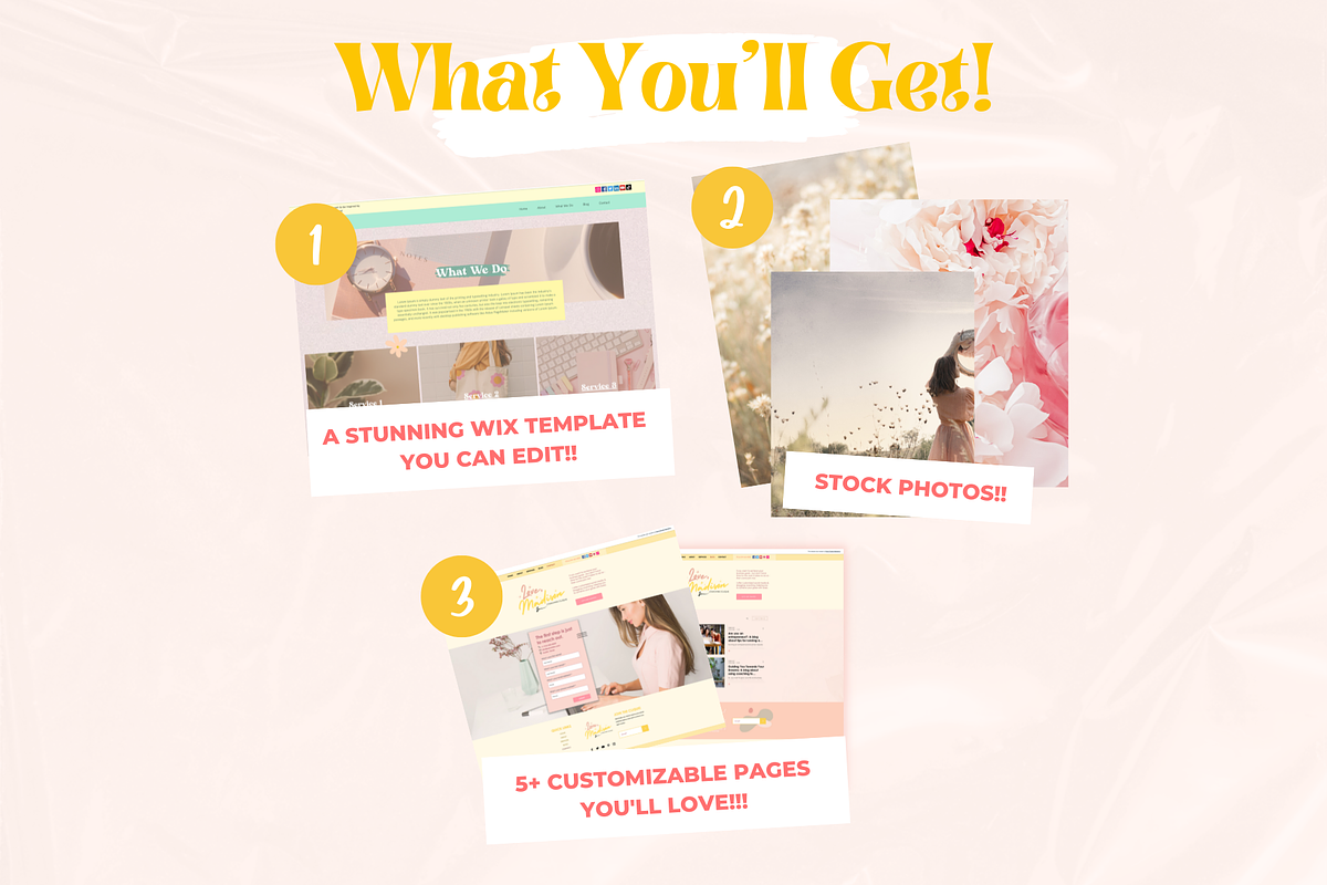 Pastel Inspired Website for Wix, a Landing Page Template by Parrot Designs (Photo 2 of 4)