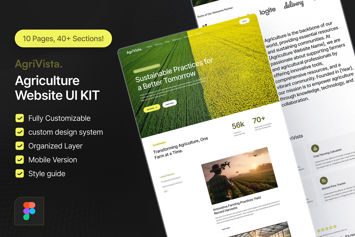 Agriculture Website UI KIT, an UI Kit Template by Ahmed Rubel (Photo 1 of 6)