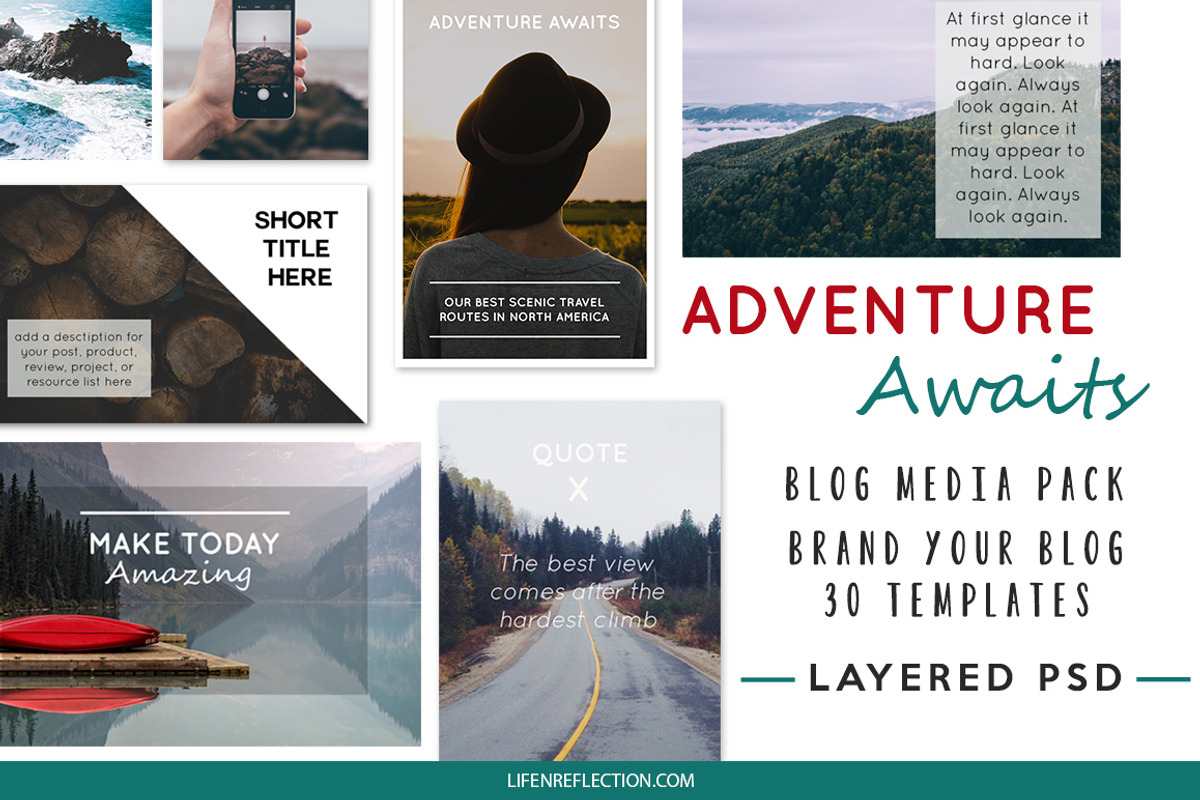 Blog Media Pack: Adventure Awaits, a Social Media Template by lifenreflection (Photo 1 of 3)