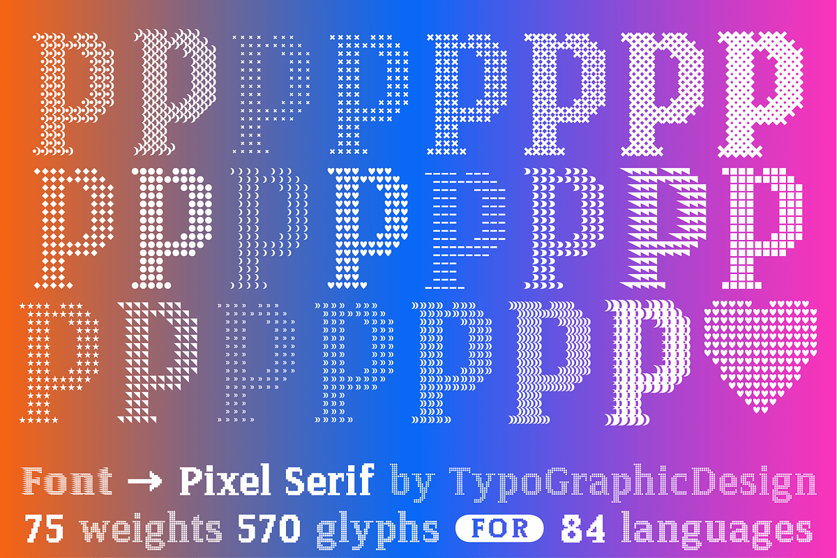 FONT Pixel Serif FLEXIBLE System Typ, a Serif Font by Typo Graphic Design (Photo 3 of 7)