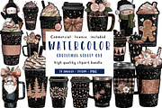 christmas stanly cup clipart, an Illustration by CreationArt (Thumbnail 1 of 6)