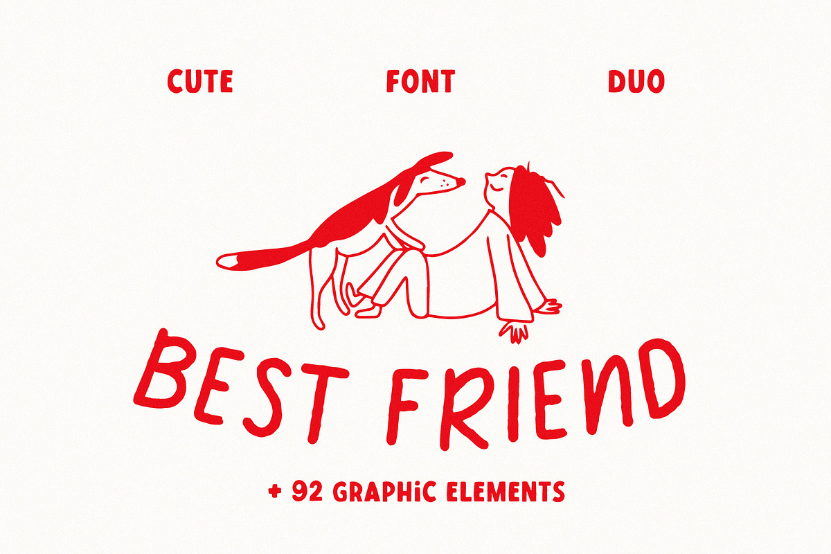 Best friend | Cute font duo, a Handwritten Font by JuliaVolkova (Photo 1 of 8)