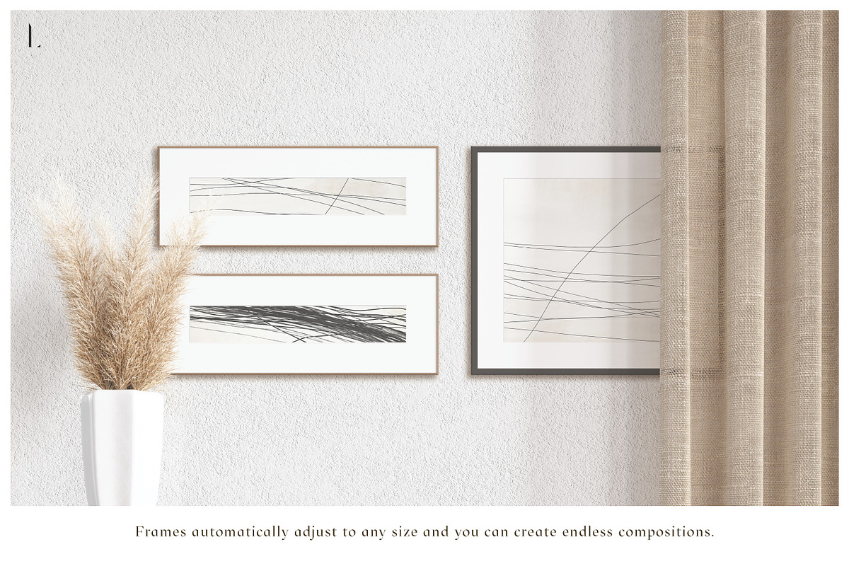 Lina Frames & Wallpaper Mockup Kit, a Print Template by LINII (Photo 4 of 7)