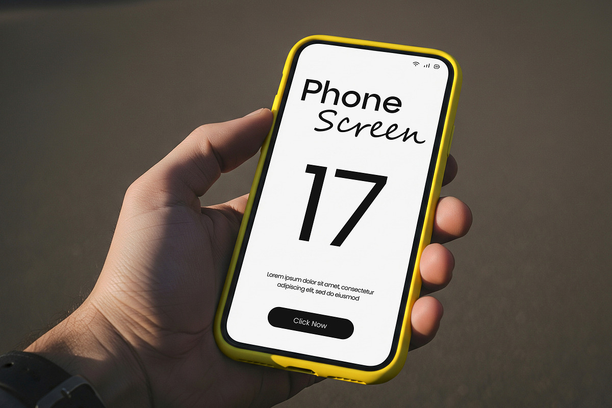 Hand Holding Smartphone Screen Mock, an Android Mockup by graphypix (Photo 1 of 4)