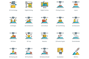 3D Printing & Modeling Icons