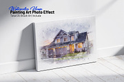 Watercolor House Painting Art Effect, an Action Add-On by MRI STUDIO (Thumbnail 1 of 17)