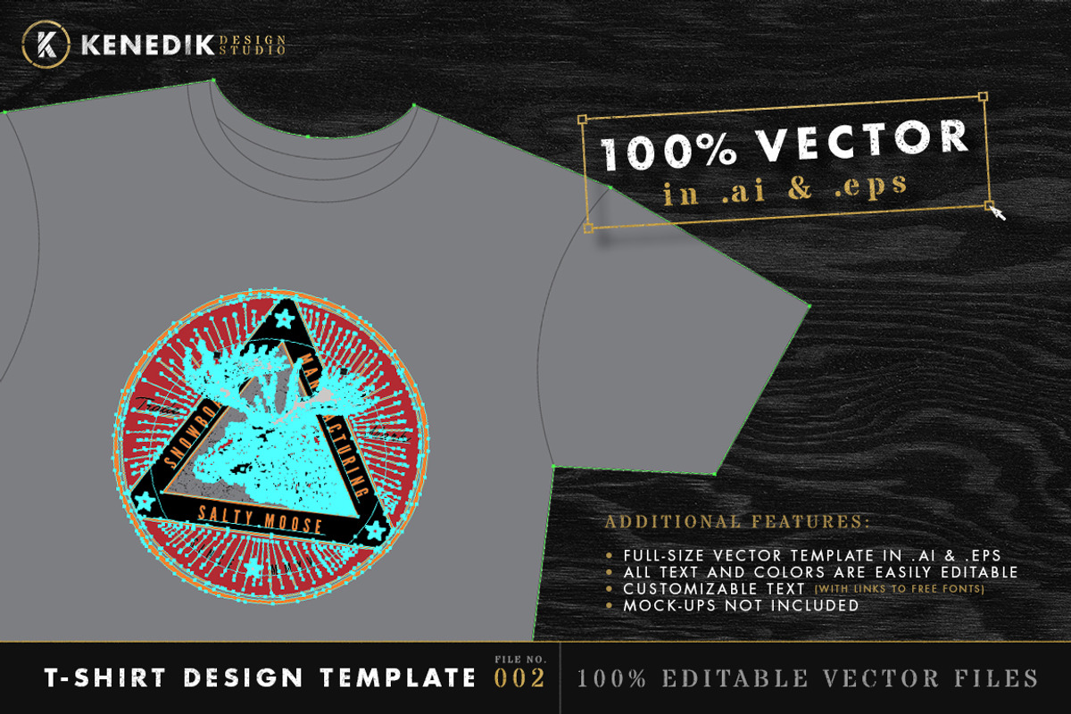 T-Shirt Design Template 002, an Object Graphic by KENEDIK DESIGN STUDIO (Photo 4 of 4)