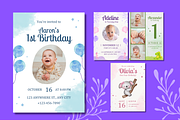 1st Birthday Invitations Templates, a Templates & Theme by TemplateCastleStore (Thumbnail 2 of 9)