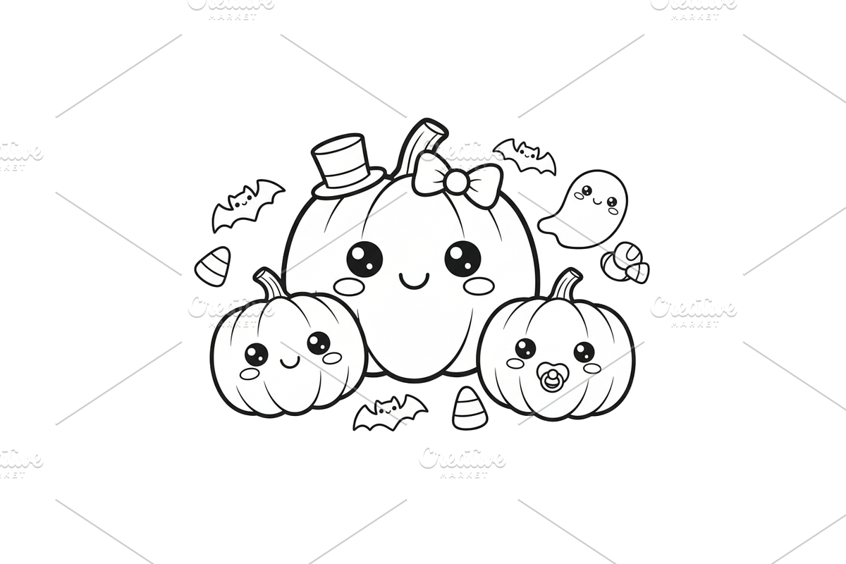 Prompt Cute Halloween Coloring Book, a Seasonal Illustration by Creative design (Photo 5 of 7)
