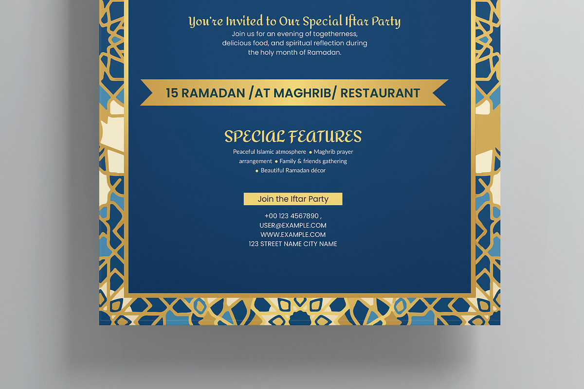Ramadan Iftar Party flyer, a Flyer Template by MightyDesign (Photo 3 of 8)