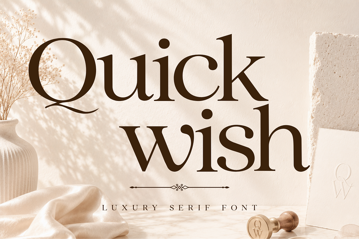 Quick Wish Luxury Serif Font, a Serif Font by Voleshads (Photo 1 of 9)