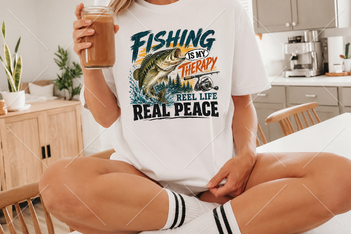 Vintage Fishing is My Therapy PNG, a Seasonal Illustration by Canvas Craft (Photo 2 of 6)