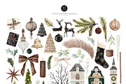 Watercolor Clipart-VELVET CHRISTMAS, a Decorative Illustration by Beigetime (Thumbnail 3 of 17)