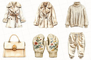 Watercolor Winter Fashion Clipart, an Illustration by OK Design (Thumbnail 2 of 5)