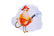 Firefighter Goose Clipart Set, a Technology Illustration by the_myro (Thumbnail 12 of 13)