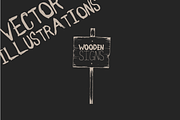 Wooden Signs Vector Pack, a Graphic by Rowlison Creative (Thumbnail 1 of 2)