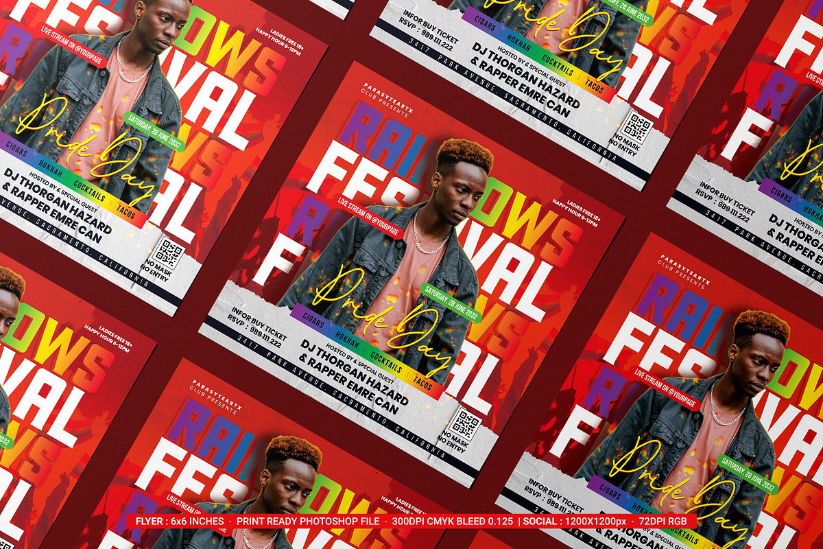Night Club Pride Party Flyer, a Flyer Template by iDoodle Studio