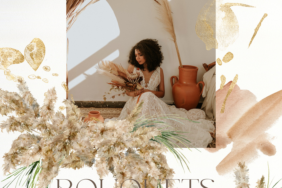 Pampas grass watercolor flowers boho, a Decorative Illustration by Yuliya Derbisheva (Photo 3 of 12)