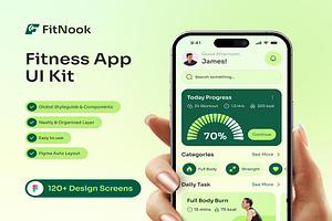 Fitness App UI Kit, an UI Kit Template by Creative Perspective