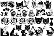 Cat Silhouette | Cat Head & Face SVG, an Animal Illustration by Chipshpow Graphics (Thumbnail 5 of 10)