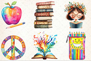 Groovy School Sublimation Clipart, a Seasonal Illustration by Rose Art (Thumbnail 2 of 4)
