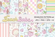 Pastel Coquette Beach Girl Seamless, a Pattern Graphic by @olga.angelloz (Thumbnail 3 of 3)