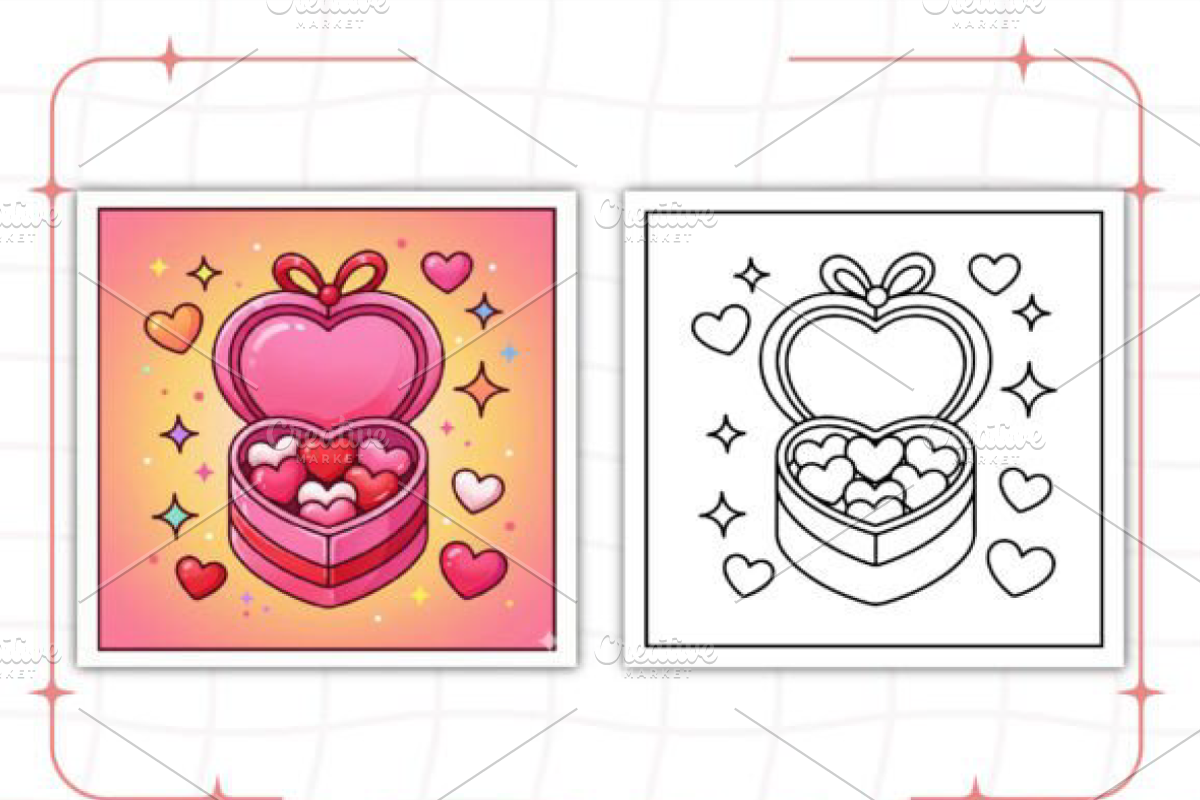 Hearts of Love Coloring Book, an Illustration by Ink Gallery (Photo 6 of 9)