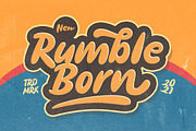 Rumble Born - Bold Display Typeface, a Script Font by Letterhend Studio (Thumbnail 1 of 9)