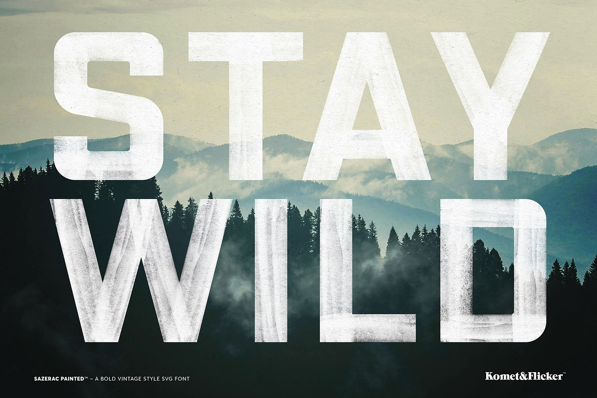 SAZERAC Painted – A Bold SVG Font, a Sans Serif Font by Komet & Flicker (Photo 13 of 15)