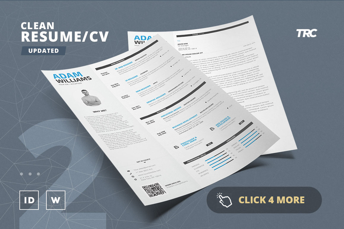 Clean Resume/Cv Template Volume 2, a Resume Template by TheResumeCreator (Photo 2 of 6)