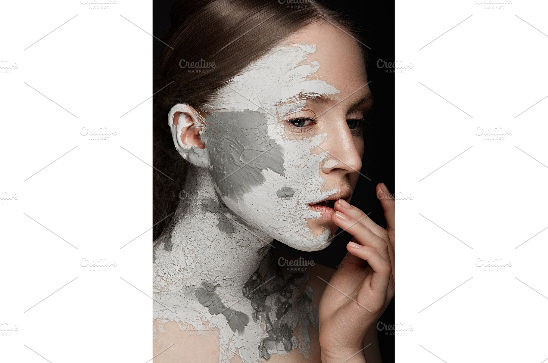 Beautiful girl with mud on his face, a Beauty & Fashion Photo by KOBRIN|PHOTO