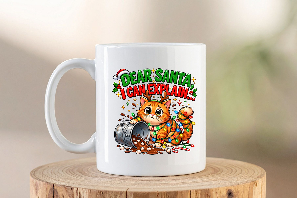 Funny Christmas Cat PNG Dear Santa, an Object Graphic by Zahyl Studio (Photo 6 of 7)