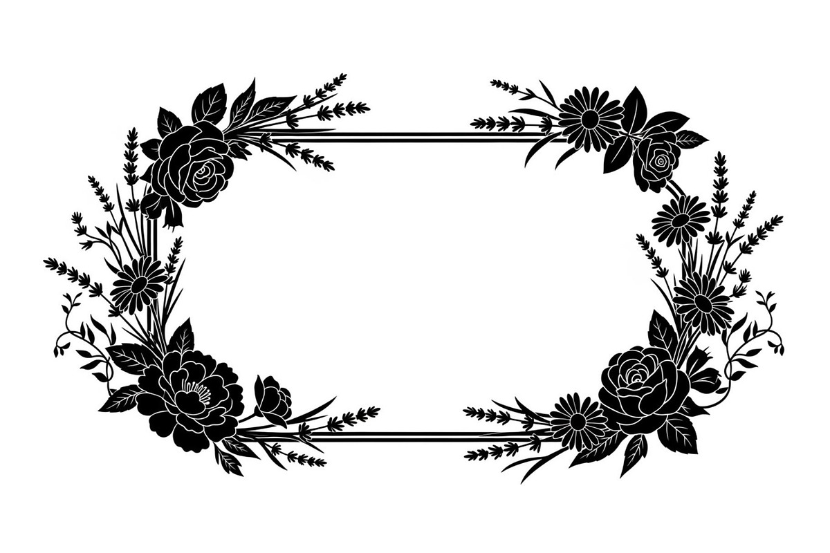 Nature Frame Art Silhouette Clipart, a Graphic by hafijul (Photo 6 of 13)