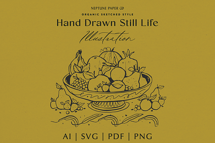 Hand Drawn Fruit Bowl
