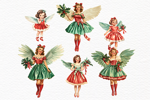 Retro Christmas Angel Clipart