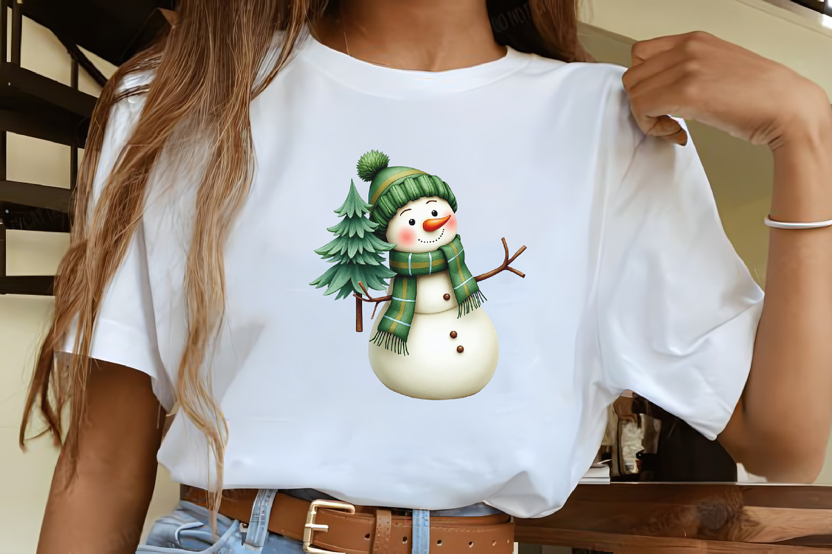 Green Christmas Snowman Clipart PNG, an Illustration by CrexoraLab (Photo 3 of 5)