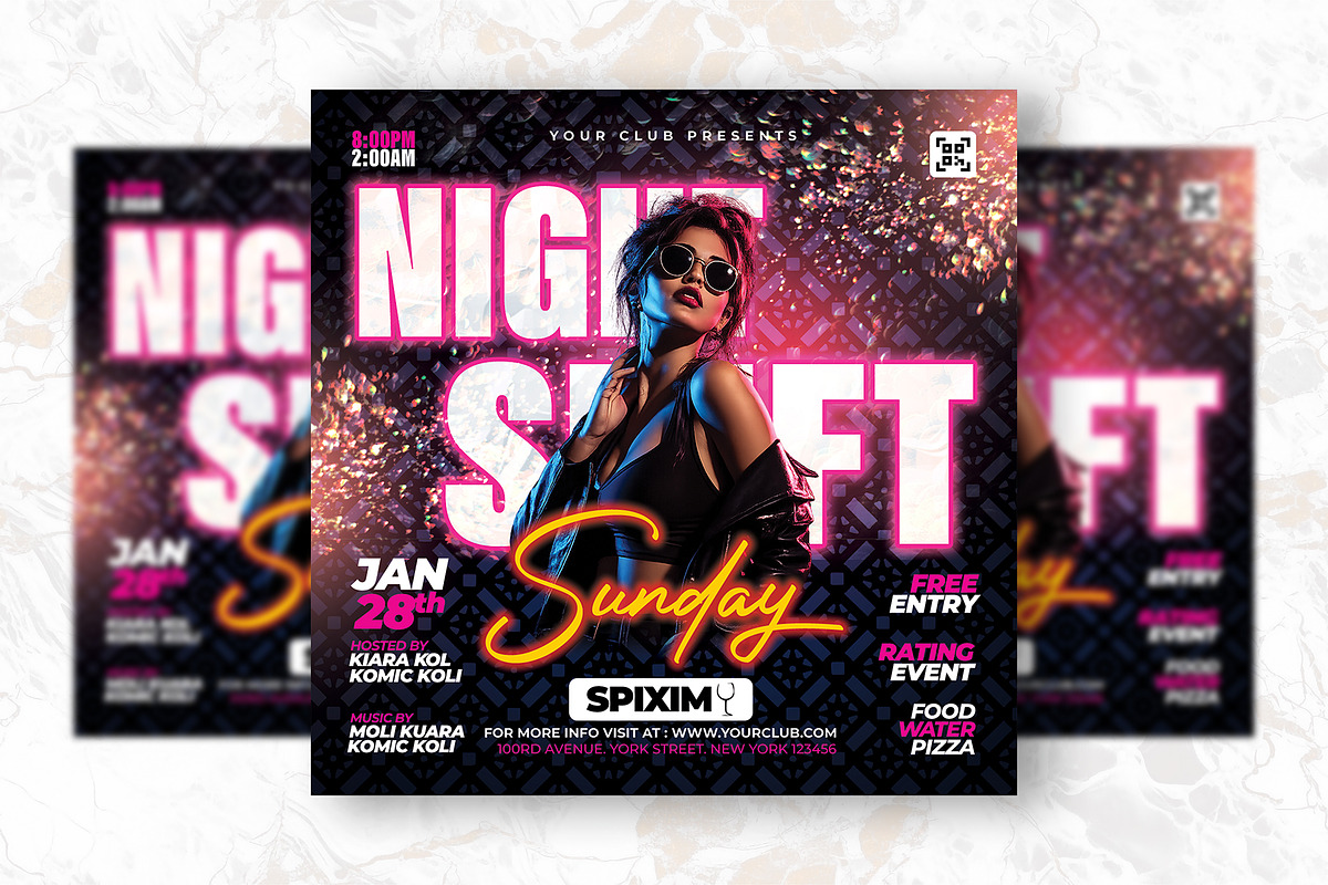 Night Shift Party Flyer Design, a Flyer Template by Shajib Shikder (Photo 2 of 2)