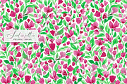 Pink florals seamless pattern, a Pattern Graphic by SirenaArt (Thumbnail 3 of 11)
