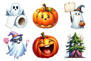 Watercolor Funny Halloween Clipart, an Illustration by Daily.Designs (Thumbnail 3 of 5)