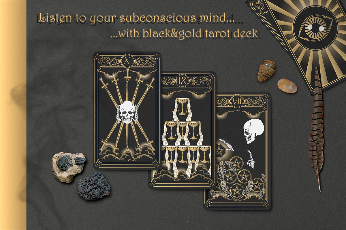 Black & Gold Tarot Deck, an Illustration by Evgenia Pichkur (Photo 8 of 8)