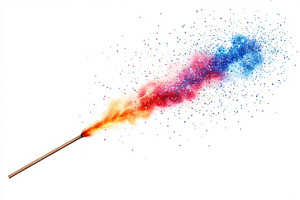 A vibrant sparkler releasing a colorful spray of red, blue, and gold sparks aga, a Background Photo by ImageMir