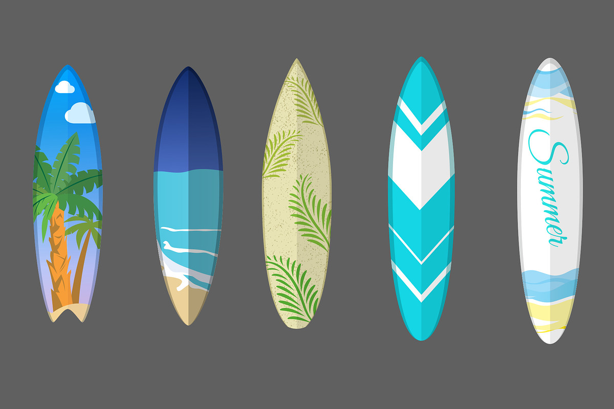 Vector surfing boards and background, a Seasonal Illustration by GreenStockPhotos (Photo 2 of 7)