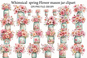 Whimsical spring Flower mason jar, an Illustration by Designworld (Thumbnail 1 of 4)