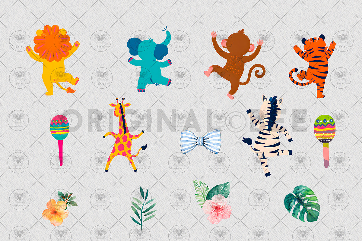 Safari Summer Party Clipart, an Animal Illustration by BigCakeBee (Photo 3 of 4)