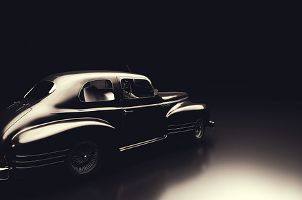 Classic retro car on black., a Transportation Photo by Photocreo Michal Bednarek